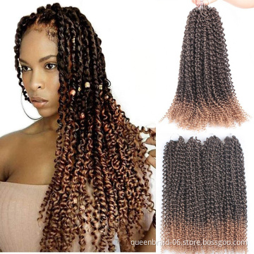 Passion Twist Hair 18 Inch Passion Twist Crochet Hair Ombre Water Wave Crochet Braiding Hair Extensions